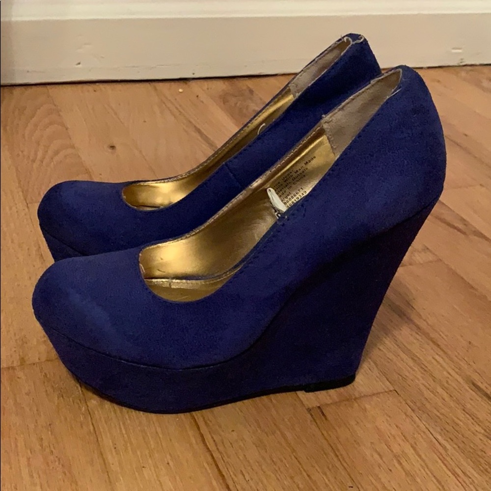 Cobalt blue wedges